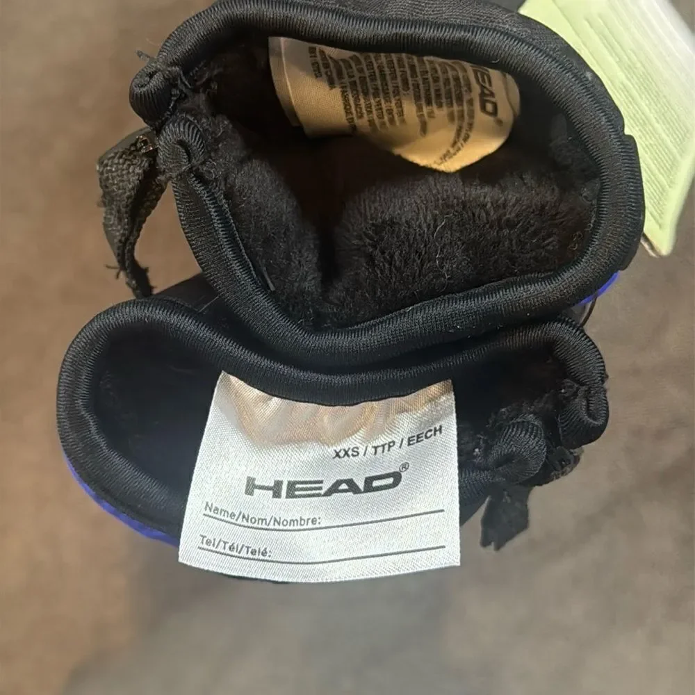 Kids Head Junior Winter Ski Mittens Zip Up Side Black Size XXS 1-2 years NWT
